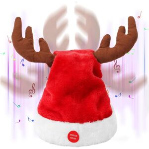 Sdenow Interactive Dancing Musical Santa Hats With Swinging Reindeer Antlers, F Sdenow Interactive Dancing Musical Santa Hats With Swinging Reindeer Antlers, F