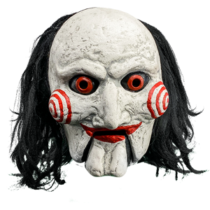 Saw Billy Puppet Moving Mouth Adult Latex Face Mask - Official Trick Or Treat Saw Billy Puppet Moving Mouth Adult Latex Face Mask - Official Trick Or Treat