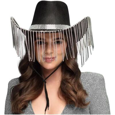 Boland Showgirl Cowboy Hat - Women - Black - Fancy Dress Boland Showgirl Cowboy Hat - Women - Black - Fancy Dress