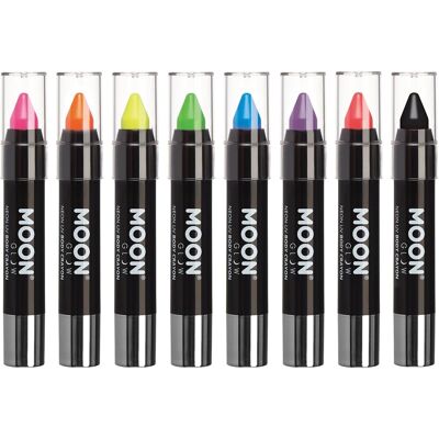 Moon Glow - Neon Uv Face Paint Stick / Body Crayon Makeup For The Face & Body - Moon Glow - Neon Uv Face Paint Stick / Body Crayon Makeup For The Face & Body -