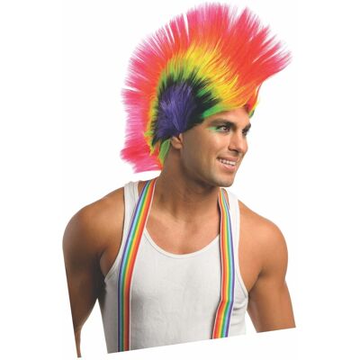 Rubie'S Rave Punk Rainbow Mohawk 80s Mardi Gras Pride Moomba Adult Mens Costume Wig Rubie'S Rave Punk Rainbow Mohawk 80s Mardi Gras Pride Moomba Adult Mens Costume Wig