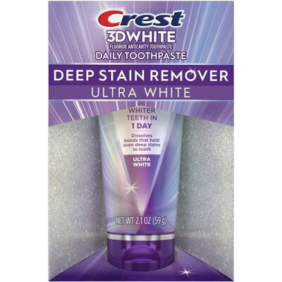 Crest 3d White Deep Stain Remover Daily Toothpaste Ultra White 2.1 Oz, Uk Seller Crest 3d White Deep Stain Remover Daily Toothpaste Ultra White 2.1 Oz, Uk Seller