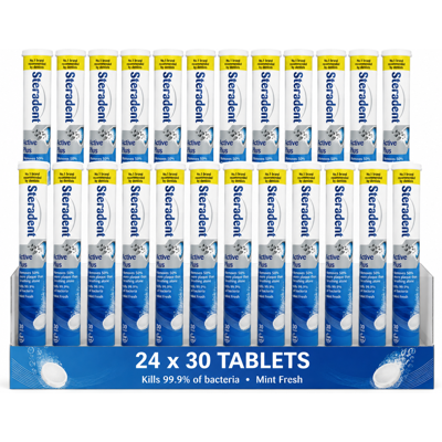 24 X Steradent Active Plus Denture Daily Cleaner 30 Tablets X 24 24 X Steradent Active Plus Denture Daily Cleaner 30 Tablets X 24