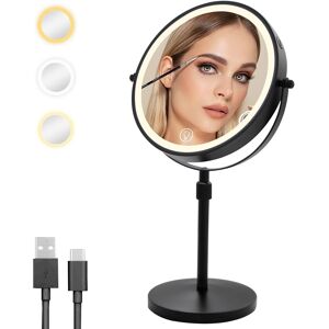 Cuteefun 8\" Vanity Mirror With Lights, 1x/10x Double Sided Magnifying Mirror On Cuteefun 8\" Vanity Mirror With Lights, 1x/10x Double Sided Magnifying Mirror On