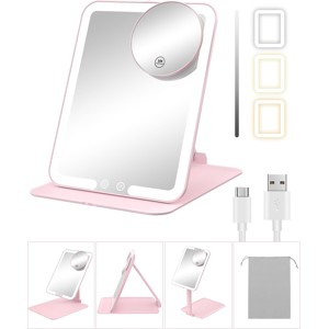 Does Not Apply Travel Makeup Mirror With Lights And Magnification 10x, Portable Make Up Compact Does Not Apply Travel Makeup Mirror With Lights And Magnification 10x, Portable Make Up Compact