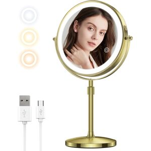 Mateprox 8'' Makeup Vanity Mirror With Lights, Rechargeable Double Sided 1x 10x Mateprox 8'' Makeup Vanity Mirror With Lights, Rechargeable Double Sided 1x 10x