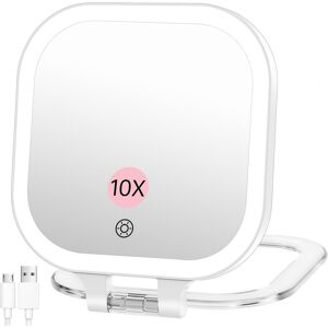 Famihomii 10x Magnification Rechargeable Travel Makeup Mirror, Lighted Portable Famihomii 10x Magnification Rechargeable Travel Makeup Mirror, Lighted Portable