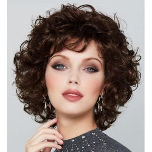 Salaibs Brown Short Curly Wigs For Women Natural Fluffy Synthetic Fibre Hair Wig For Da Salaibs Brown Short Curly Wigs For Women Natural Fluffy Synthetic Fibre Hair Wig For Da