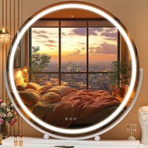Hasipu Vanity Mirror With Lights, 70 X 70cm Led Makeup Mirror, Lighted Makeup M Hasipu Vanity Mirror With Lights, 70 X 70cm Led Makeup Mirror, Lighted Makeup M