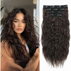 Vegalily Upgrade 4pcs Hair Extensions Clip In 20inch Chocolate Brown Curly Hair Extensio Vegalily Upgrade 4pcs Hair Extensions Clip In 20inch Chocolate Brown Curly Hair Extensio