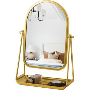 Gosider Dressing Table Mirror Arch Gold Makeup Vanity Mirror 360°adjustable Rotation M Gosider Dressing Table Mirror Arch Gold Makeup Vanity Mirror 360°adjustable Rotation M