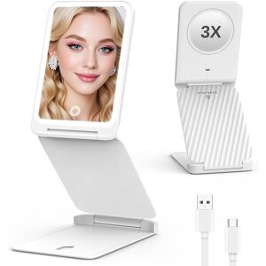 Easehold Lighted Travel Makeup Mirror - 300° Adjustable Angle, 1x/3x Magnifica Easehold Lighted Travel Makeup Mirror - 300° Adjustable Angle, 1x/3x Magnifica