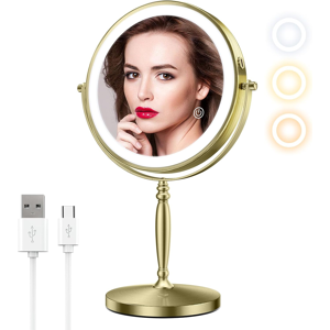 Does Not Apply 8\" Makeup Mirror With Lights, 1x/10x Magnifying Rechargeble Double Sided Standin Does Not Apply 8\" Makeup Mirror With Lights, 1x/10x Magnifying Rechargeble Double Sided Standin