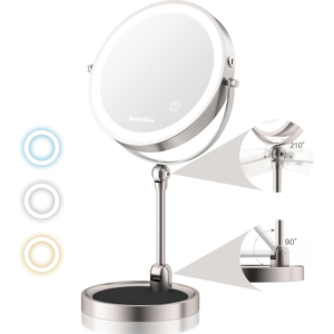 Does Not Apply Rechargeable Makeup Mirror With Lights, 12x/1x Magnifying, Height Angle Does Not Apply Rechargeable Makeup Mirror With Lights, 12x/1x Magnifying, Height Angle