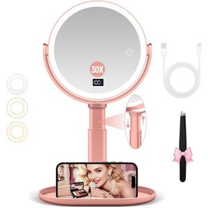 B Beauty Planet Magnifying Mirror With Light 30x/1x Double Sided, Lighted Makeup Mirror With Ma B Beauty Planet Magnifying Mirror With Light 30x/1x Double Sided, Lighted Makeup Mirror With Ma