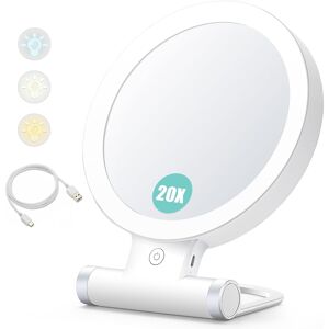 B Beauty Planet Magnifying Mirror With Light,20x/1x Double Sided Tabletop Portable Lighted Make B Beauty Planet Magnifying Mirror With Light,20x/1x Double Sided Tabletop Portable Lighted Make