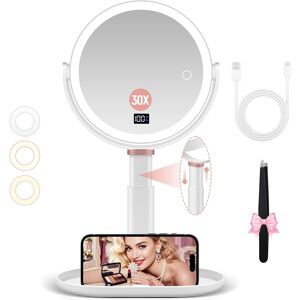 B Beauty Planet Magnifying Mirror With Light 30x/1x Double Sided, Makeup Mirror With Light & Tw B Beauty Planet Magnifying Mirror With Light 30x/1x Double Sided, Makeup Mirror With Light & Tw