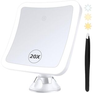 Miyadiva Magnifying Mirror With Light, 20x Lighted Makeup Magnification, 360 Ro Miyadiva Magnifying Mirror With Light, 20x Lighted Makeup Magnification, 360 Ro