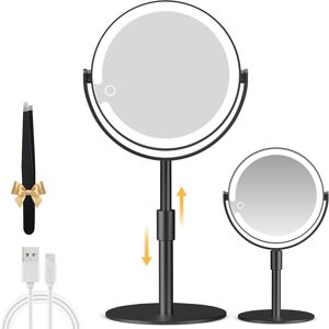 Momokuba Magnifying Mirror With Light 20x, Height-Adjustable Lighted Makeup Mir Momokuba Magnifying Mirror With Light 20x, Height-Adjustable Lighted Makeup Mir
