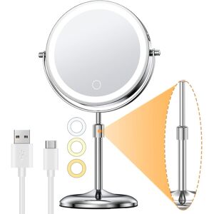 Gospire 7\" Lighted Makeup Mirror With Magnification 10x/1x, Height Adjustable & Gospire 7\" Lighted Makeup Mirror With Magnification 10x/1x, Height Adjustable &