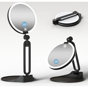 Suupvaor Magnifying Mirror With Light 20x/1x, Double Sided Travel Makeup Mirror With Lig Suupvaor Magnifying Mirror With Light 20x/1x, Double Sided Travel Makeup Mirror With Lig
