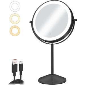 Aumvum 8\" Vanity Makeup Mirror With Led Lights, 1x/10x Magnification, Rechargeable, 3 Aumvum 8\" Vanity Makeup Mirror With Led Lights, 1x/10x Magnification, Rechargeable, 3
