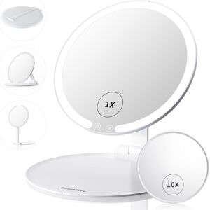 Beautifive Led Travel Lighted Makeup Mirror With 10 Magnifying Small Mirrors, Rechargeable Beautifive Led Travel Lighted Makeup Mirror With 10 Magnifying Small Mirrors, Rechargeable
