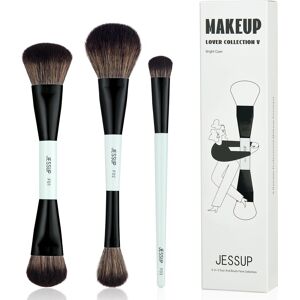 Jessup Face Makeup Brushes 3pcs Double Ended Makeup Brush Set For Foundation Co Jessup Face Makeup Brushes 3pcs Double Ended Makeup Brush Set For Foundation Co