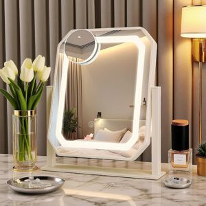 Witfamily 10x Magnification Led Makeup Mirror With Dimmable Lights, Hollywood Vanity Mirr Witfamily 10x Magnification Led Makeup Mirror With Dimmable Lights, Hollywood Vanity Mirr