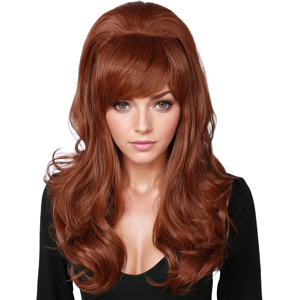 Linfairy Long Wavy Auburn Copper Wig Big Bouffant Beehive Wigs For Women Fits 5 Linfairy Long Wavy Auburn Copper Wig Big Bouffant Beehive Wigs For Women Fits 5