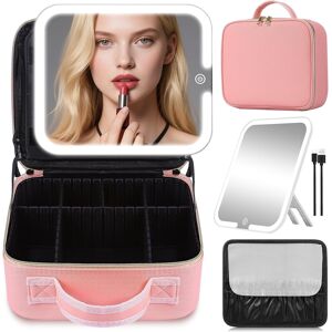 Hmggoofa Travel Makeup Bag With Removable Mirror, Cosmetic Organizer Bag With Mirror, 36 Hmggoofa Travel Makeup Bag With Removable Mirror, Cosmetic Organizer Bag With Mirror, 36