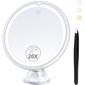 Miyadiva 2025 Upgraded Magnifying Mirror With Light, 20x Lighted Makeup Mirror W Miyadiva 2025 Upgraded Magnifying Mirror With Light, 20x Lighted Makeup Mirror W