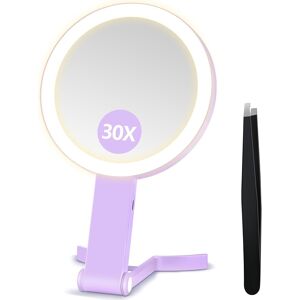 B Beauty Planet Makeup Mirror With Light, Double Sided 30x/1x Travel Magnifying B Beauty Planet Makeup Mirror With Light, Double Sided 30x/1x Travel Magnifying