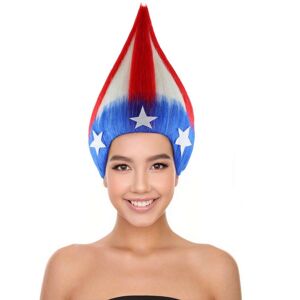 Hpo Usa Red White Blue Troll Wig Funny Costume Hair 4th Of July Party Accessory Fun Hpo Usa Red White Blue Troll Wig Funny Costume Hair 4th Of July Party Accessory Fun
