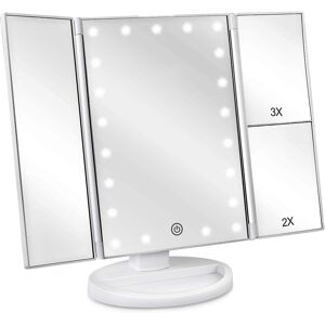 Deweisn Lighted Vanity Makeup Mirror With 3x/2x/1x Magnification, 21 Led Lights Deweisn Lighted Vanity Makeup Mirror With 3x/2x/1x Magnification, 21 Led Lights