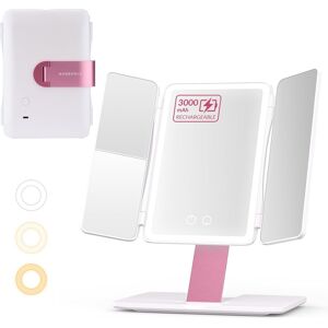 Easehold Rechargeable Lighted Vanity Makeup Mirror With Magnification (White 30 Easehold Rechargeable Lighted Vanity Makeup Mirror With Magnification (White 30