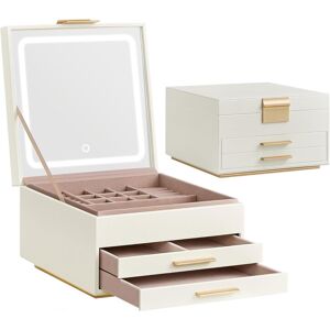 Songmics Jewellery Box With Mirror And Led Lights, 3-Layer Jewellery Storage Or Songmics Jewellery Box With Mirror And Led Lights, 3-Layer Jewellery Storage Or