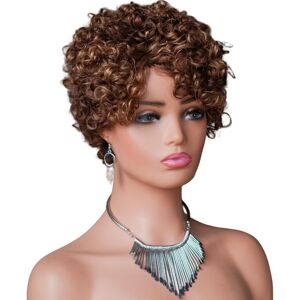 Qiyazai 13x1 Ombre Mix Blonde Short Curly Lace Front Wigs Human Hair Wig 180% Density P Qiyazai 13x1 Ombre Mix Blonde Short Curly Lace Front Wigs Human Hair Wig 180% Density P