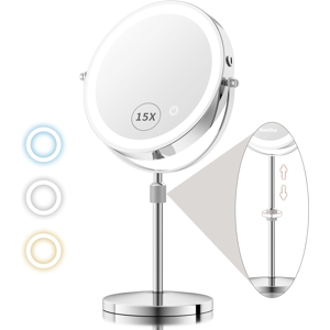 Does Not Apply 8” Large Lighted Makeup Mirror With 15x/1x Magnification, 360° Rotation Recharge Does Not Apply 8” Large Lighted Makeup Mirror With 15x/1x Magnification, 360° Rotation Recharge