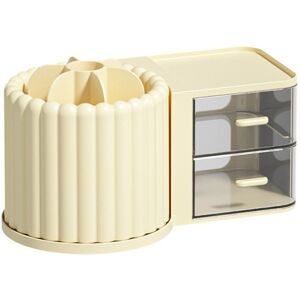 Sodial 2x(Makeup Brush Holder Organizer With 2 Drawers,360° Rotating Makeup8392 Sodial 2x(Makeup Brush Holder Organizer With 2 Drawers,360° Rotating Makeup8392