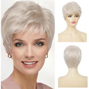Salaibs Blonde Short Wigs For Women Pixie Cut Wig With Bangs Natural Synthetic Grandma Salaibs Blonde Short Wigs For Women Pixie Cut Wig With Bangs Natural Synthetic Grandma