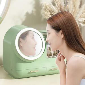 .›mirror Fan Makeup Case Large Capacity Led Light Mirror Makeup Storage Box For .›mirror Fan Makeup Case Large Capacity Led Light Mirror Makeup Storage Box For