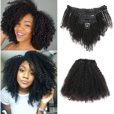 Dsoar 14 Inch 8pcs/set Remi Human Hair Clip In Extensions Afro Kinky Curly Double Wef Dsoar 14 Inch 8pcs/set Remi Human Hair Clip In Extensions Afro Kinky Curly Double Wef