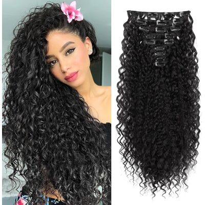 Flufymooz 9pcs Clip In Hair Extensions 22 Inch Curly Hair Extension Long Soft S Flufymooz 9pcs Clip In Hair Extensions 22 Inch Curly Hair Extension Long Soft S