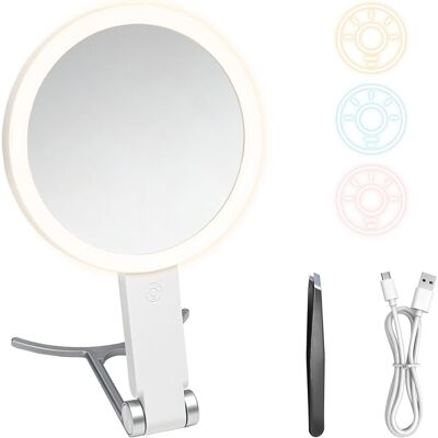 Abtzeno Double Sided 30x Magnification Makeup Mirror With Light, 3 Colour Modes & Brigh Abtzeno Double Sided 30x Magnification Makeup Mirror With Light, 3 Colour Modes & Brigh