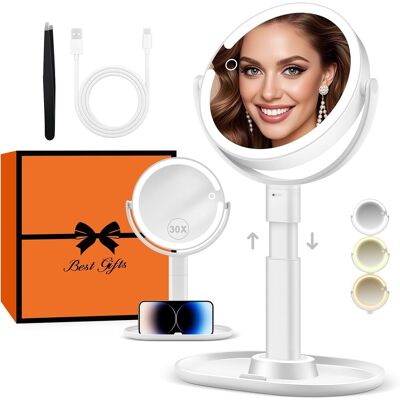B Beauty Planet Makeup Mirror With Lights, Lighted Magnifying Mirror 30x With 3 B Beauty Planet Makeup Mirror With Lights, Lighted Magnifying Mirror 30x With 3