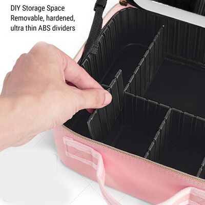 Cosmetic Train Case With Light Up Mirror Makeup Bag Travel Organizer Cosmetic Train Case With Light Up Mirror Makeup Bag Travel Organizer