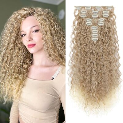 Flufymooz 9pcs Clip In Hair Extensions 22 Inch Curly Hair Extension Long Soft S Flufymooz 9pcs Clip In Hair Extensions 22 Inch Curly Hair Extension Long Soft S
