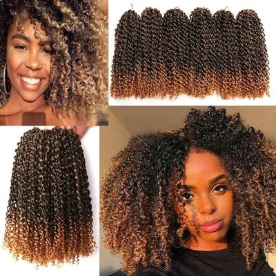 n/k 6 Bundles Passion Twist Marlybob Crochet Hair 12 Inch Kinky Curly Crochet Braid n/k 6 Bundles Passion Twist Marlybob Crochet Hair 12 Inch Kinky Curly Crochet Braid