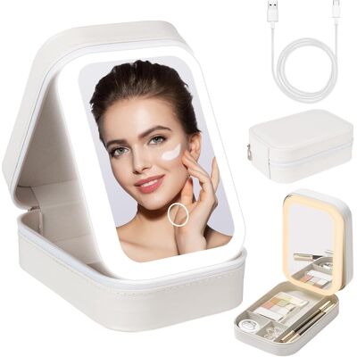 Xinrongda Integrated Makeup Storage Box With Light-Filling Mirror, Travel Makeup Case, Co Xinrongda Integrated Makeup Storage Box With Light-Filling Mirror, Travel Makeup Case, Co